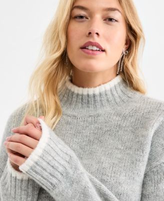 Women's Long-Sleeve Mock-Neck Sweater, Macy's Exclusive