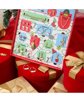 Snoopy Jewelry Advent Gift Set: Necklace, Bracelet & Charms Mix & Match Christmas Calendar Box Collection