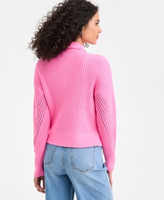 Women's Pointelle Zip Cardigan Sweater, Macy's Exclusive