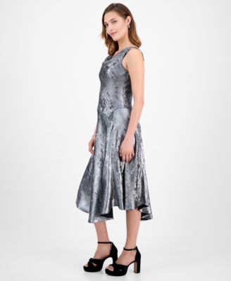 Women's Cowl Neck Satin Midi Dress