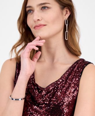 Women's Cowl Neck Sequin Midi Dress