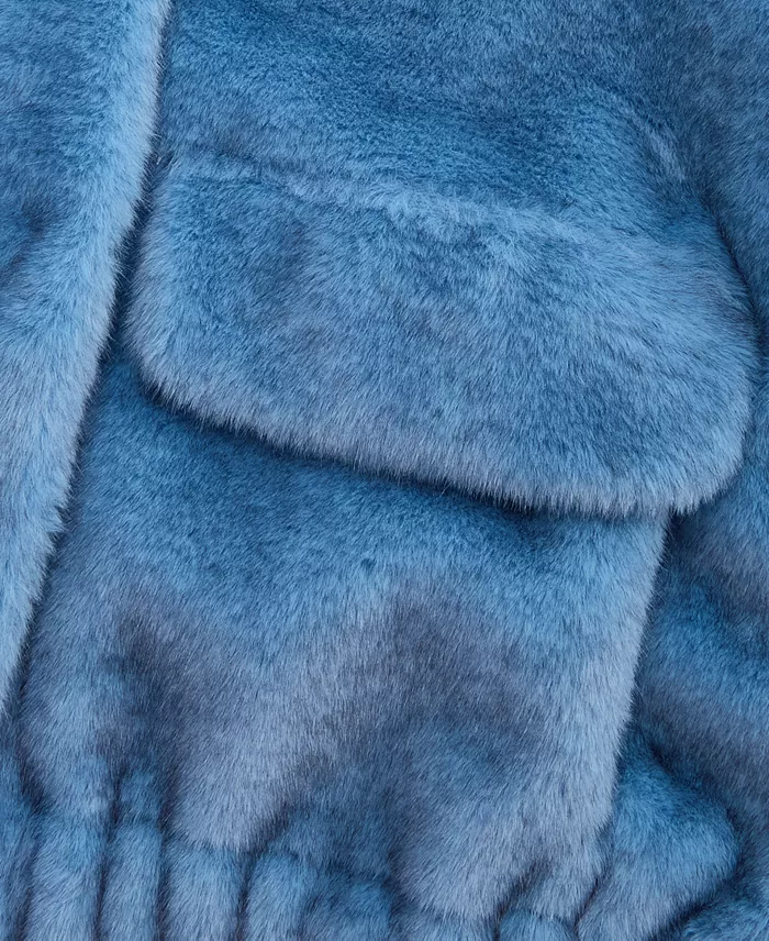 Women's Woven Solid Faux-Fur Bomber Jacket - thumbnail 4