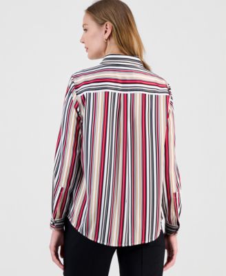 Women's Striped Button-Front Shirt, Regular & Petite