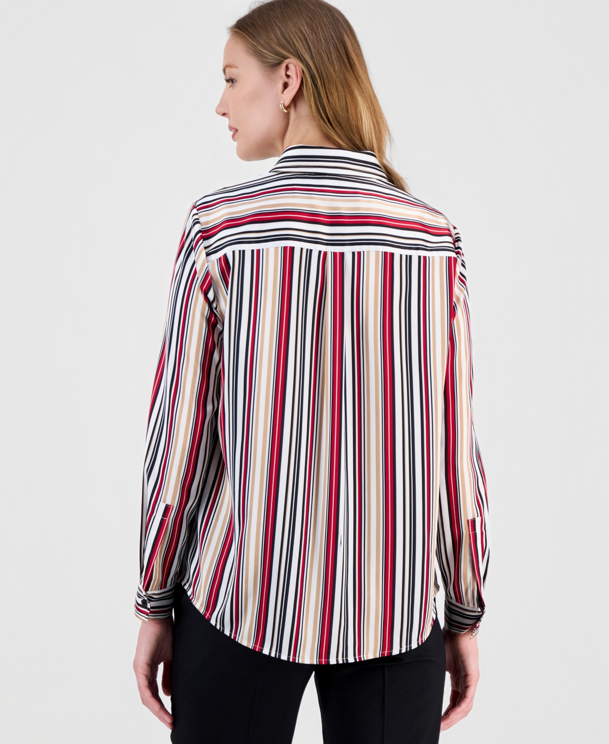Kasper Petite Striped Button-Down Shirt