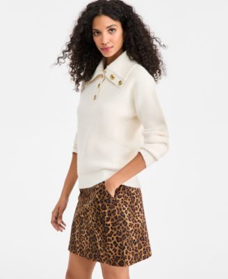 Women's Collared Button Pullover Sweater, Macy's Exclusive