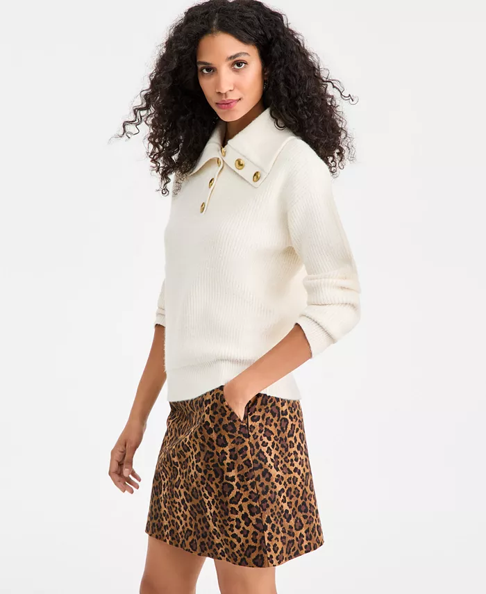 Women's Collared Button Pullover Sweater