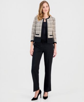 Women's Tipped Boucle Cardigan Jacket
