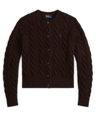 Women's Cable-Knit Wool-Cashmere Cardigan Sweater