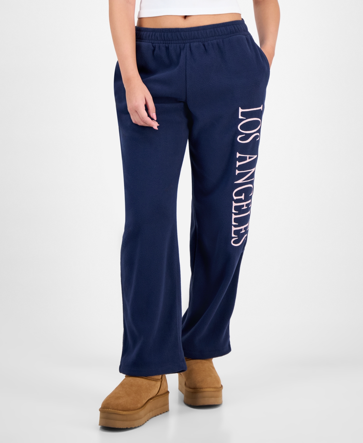 Rebellious One Juniors' Los Angeles Polar Fleece Sweatpants In Blue