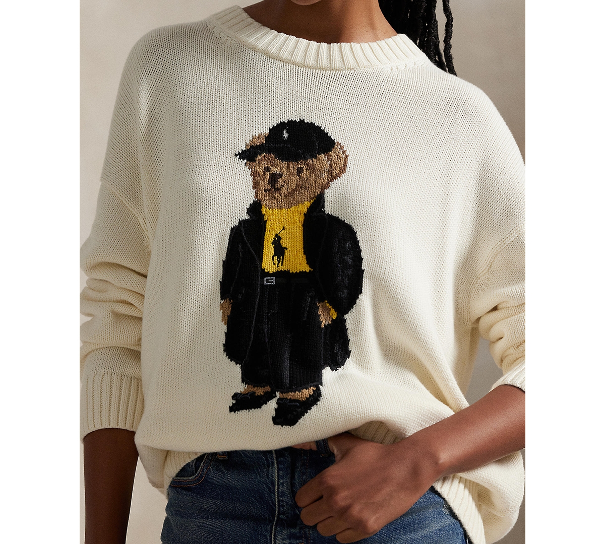 Polo Ralph Lauren Women's Polo Bear Crewneck Sweater In White