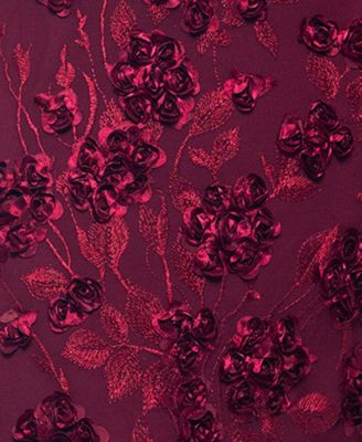 Women's Long Sleeve Rose Flower Dress