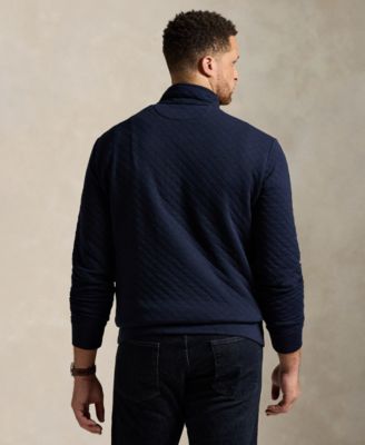 Men's B&T Long Sleeve Quilted Double-Knit Jersey Pull-On Sweater