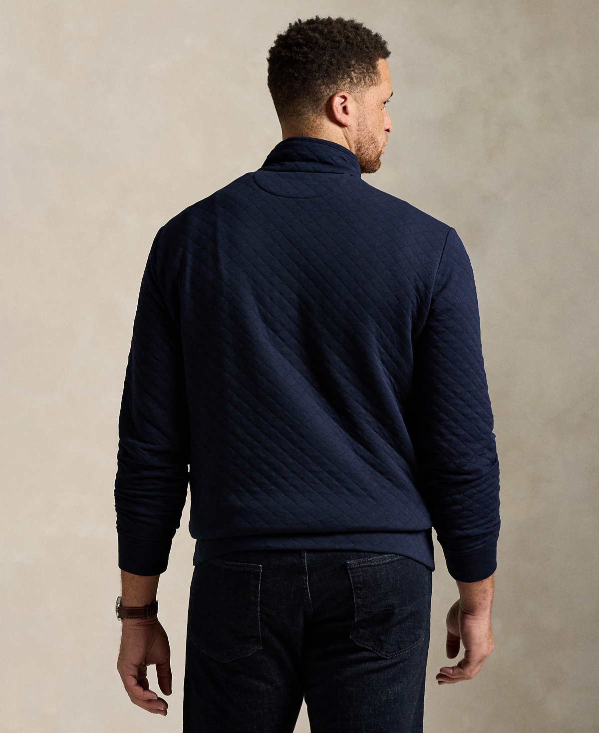 Polo Ralph Lauren Men's B&T Long Sleeve Quilted Double-Knit Jersey Pull-On Sweater