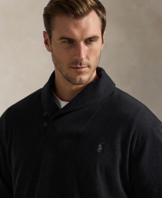 Men's Big & Tall Luxury Jersey Shawl-Collar Pullover Sweater