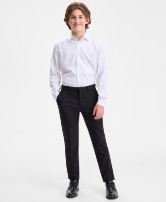 Boys 8-20 Black Plain Classic Pants