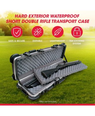 Cases 4009 Hard Exterior Waterproof Short Double Rifle Transport Case, Black