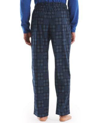 Men's Fleece Patchwork Plaid Pajama Pants