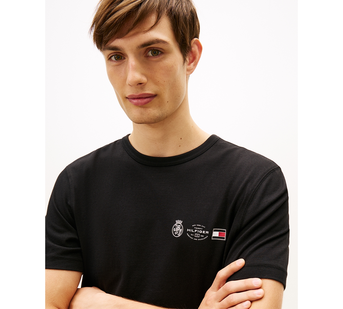 Tommy Hilfiger Men's Small Crest Outline T-shirt In Black