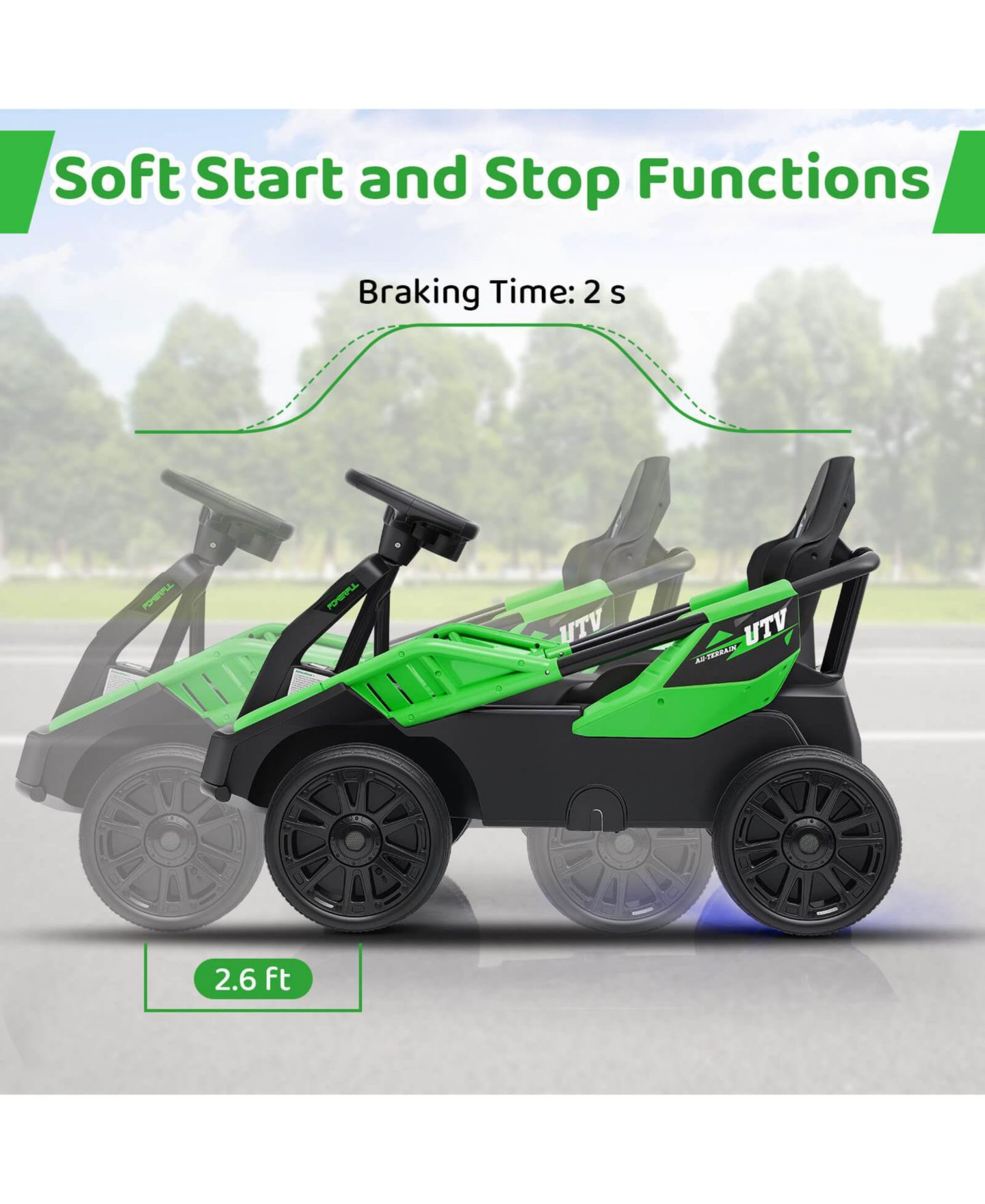 Детская игрушка Costway 12V Battery Powered Remote Control Ride-On UTV, 110 lb Capacity, Ages 3-7, цвет: Зелёный — фото 8