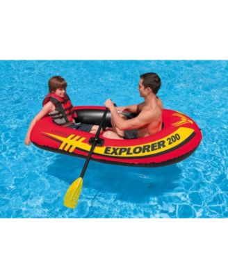 Explorer 200 Inflatable 2 Person River Boat Raft Set with 2 Oars & Pump