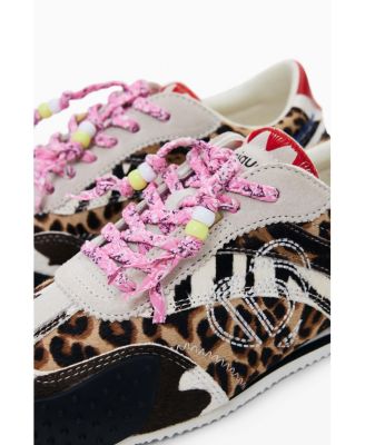 Women's Patchwork animal print sneakers
