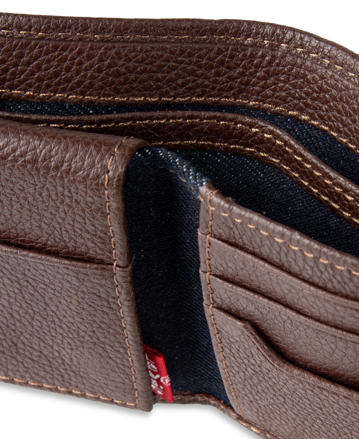 Levi's Men's Bill Divider And Ornament Passcase Wallet In Black