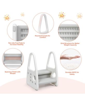 Toddler Step Stool Learning Helper w/Armrest for Kitchen Toilet Potty Training