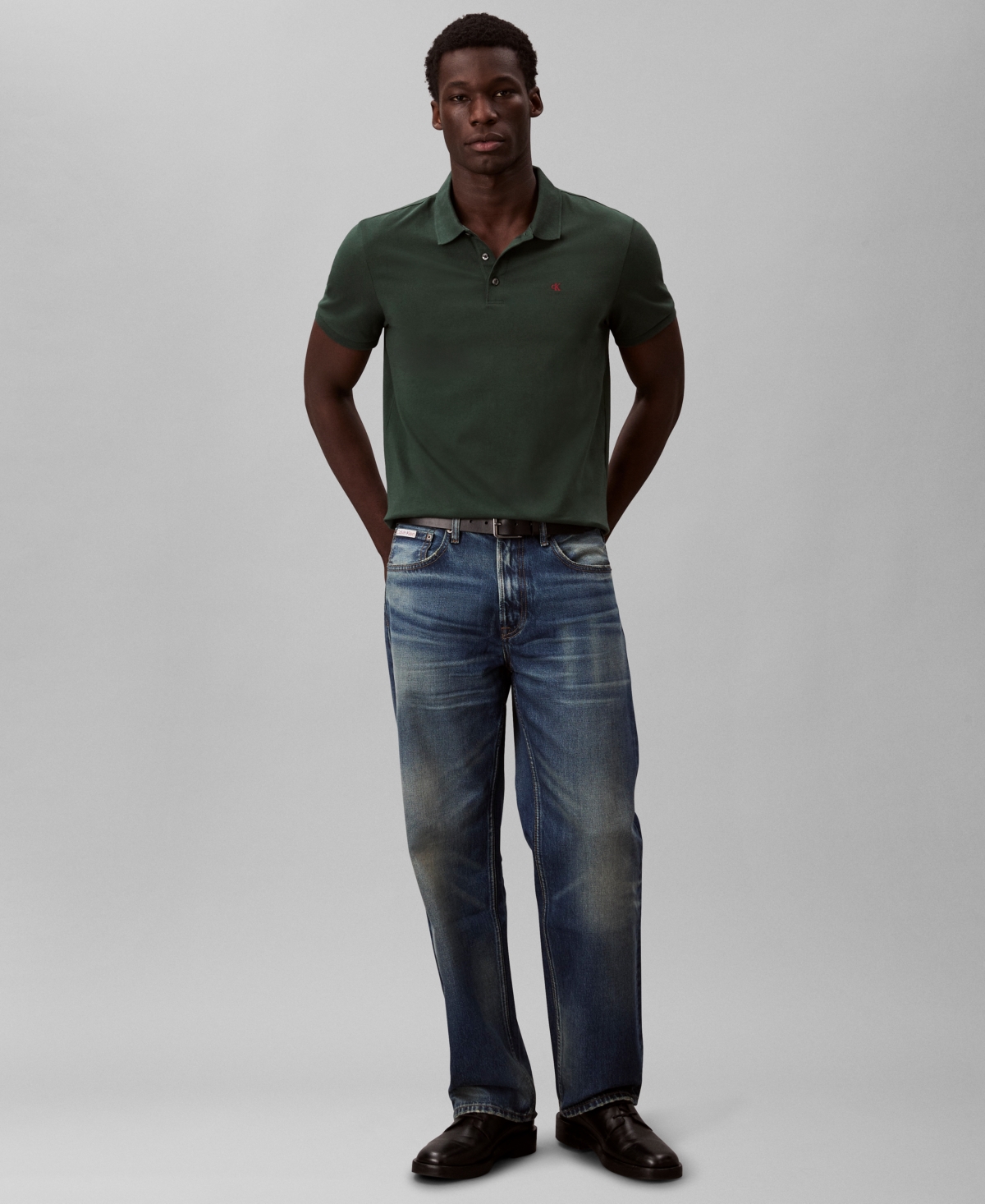 Calvin Klein Men's Short Sleeve Solid Polo Shirt In Brown