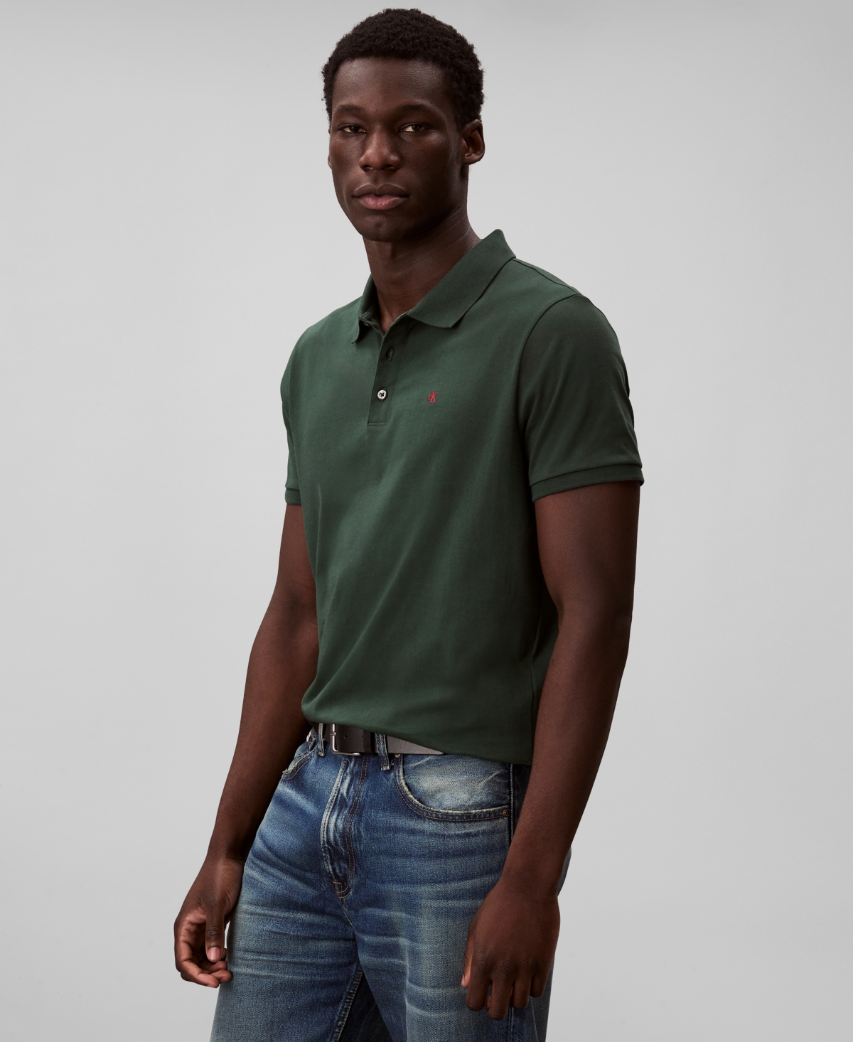 Calvin Klein Men's Short Sleeve Solid Polo Shirt In Brown