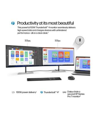 Series 7 Pro 727pu 27" 16:9 WQHD 120Hz IPS LCD Thunderbolt 4 Monitor, Natural Silver