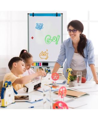 Mobile Whiteboard 40" x 26" Height Adjustable Magnetic Dry Erase Board with Stand