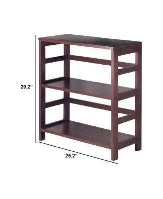 Contemporary 3-Tier Bookcase Storage Shelf in Wood Finish