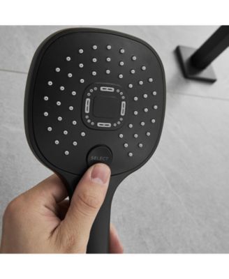 Luxurious Single Handle 2-Spray 11.53 in. Wall Mount Rectangle Shower Head with Hand Shower Faucet in Polished Chrome