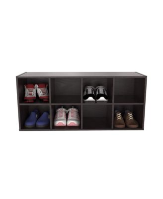 5081 8 Box Stylish Closet Shoe Organizing Storage Station, Espresso