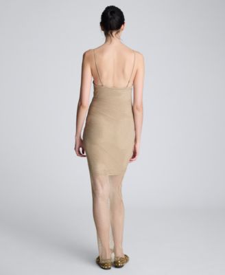 Women's Crystal Netting Sleeveless Maxi Dress