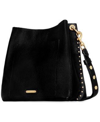 Darren Small Leather Studded Turnlock Shoulder Bag