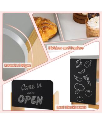 Kids Grocery Store with Shopping Cart Cash Register Scanner Blackboards Toddlers