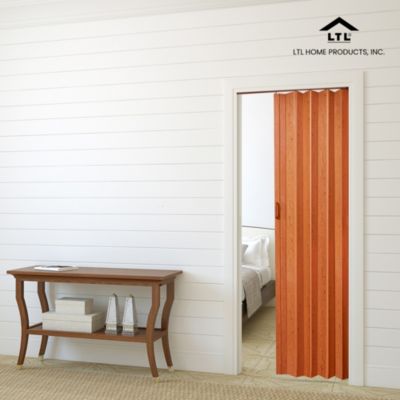 Plaza Pecan Vinyl Accordion Door with Hardware