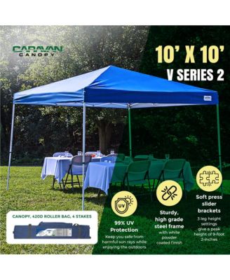 V Series 2 10' x 10' Entry Level Angled Leg Instant Canopy, Blue