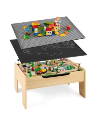 Boys All-in-One Activity Table with Reversible Blackboard & Map Tabletop