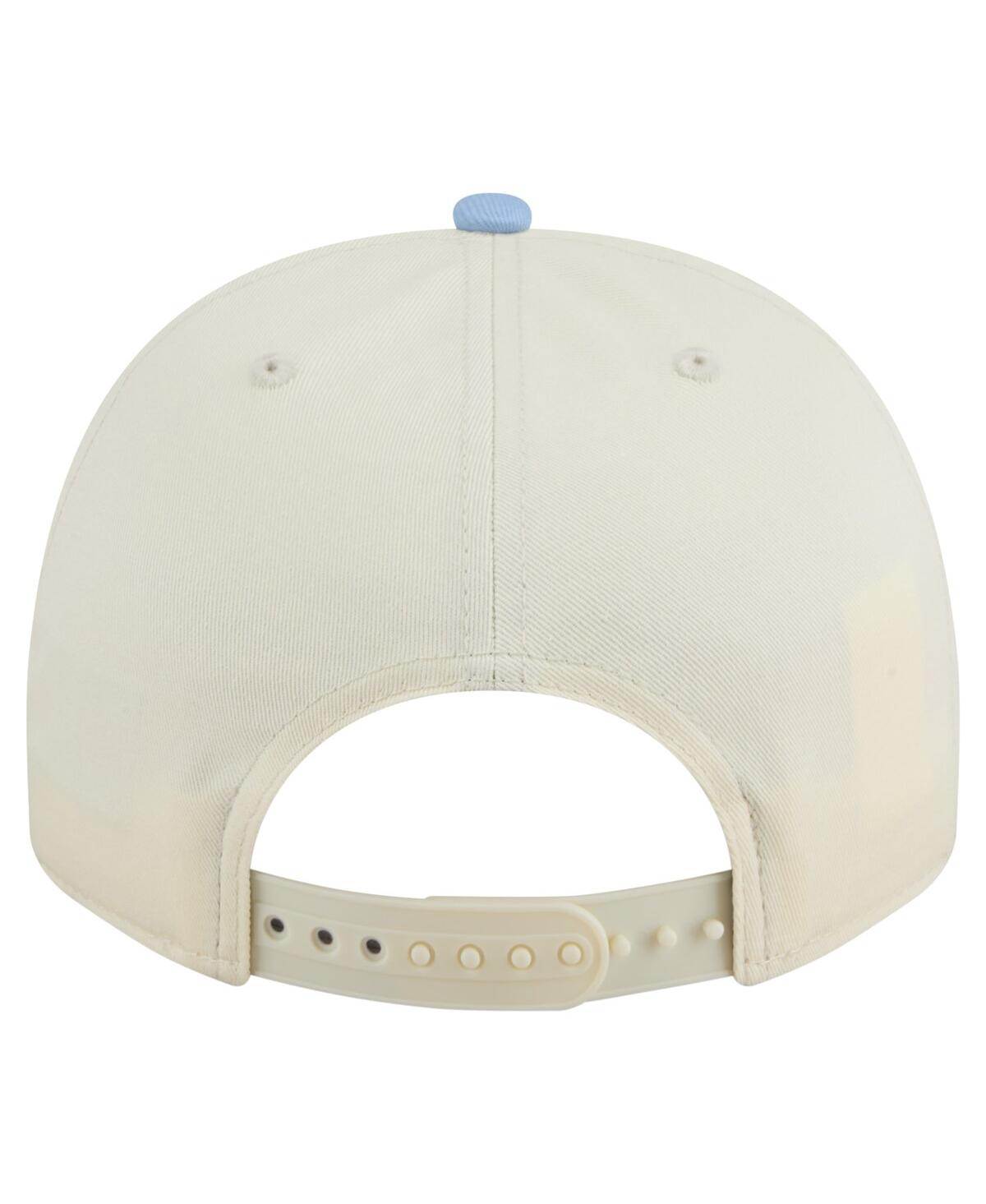 New Era Men's Cream/carolina Blue North Carolina Tar Heels Vintage Chainstitch 9fifty A-frame Snapback Hat In Blue