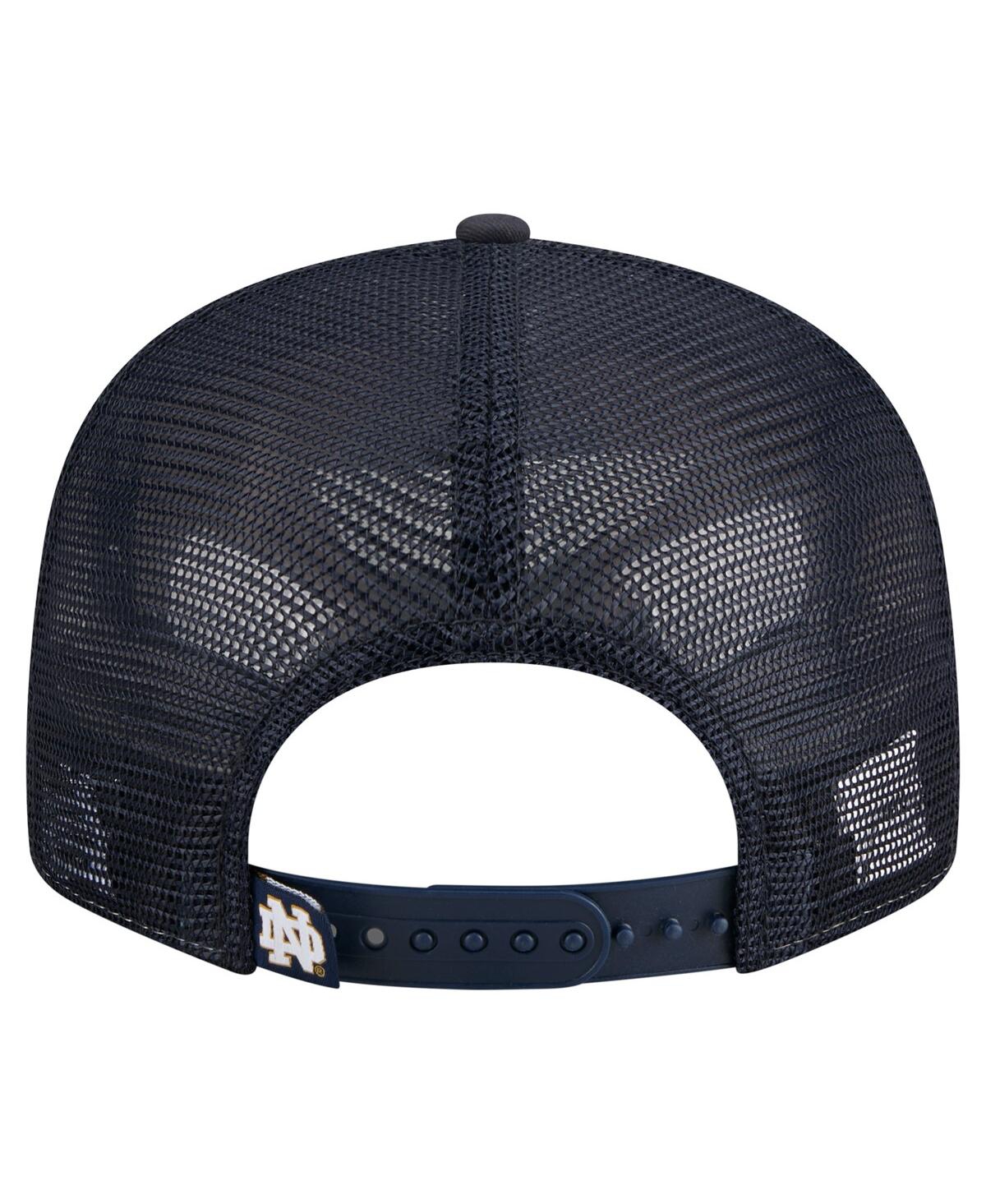 New Era Men's Black/gold Notre Dame Fighting Irish Outdoor Wide Panel 9fifty Snapback Trucker Hat In Black