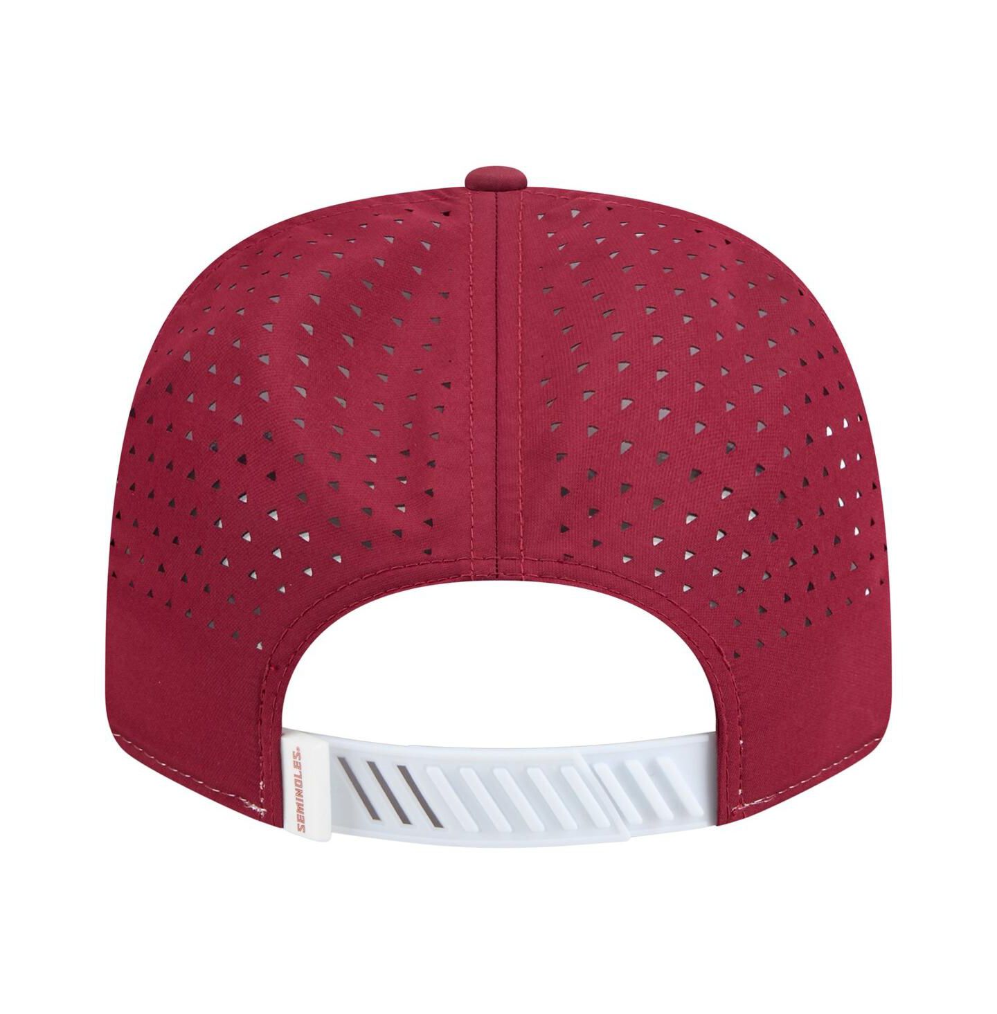 Мужская кепка New Era White/Garnet Florida State Seminoles Perforated Patched 9SEVENTY Adjustable Hat — фото 2
