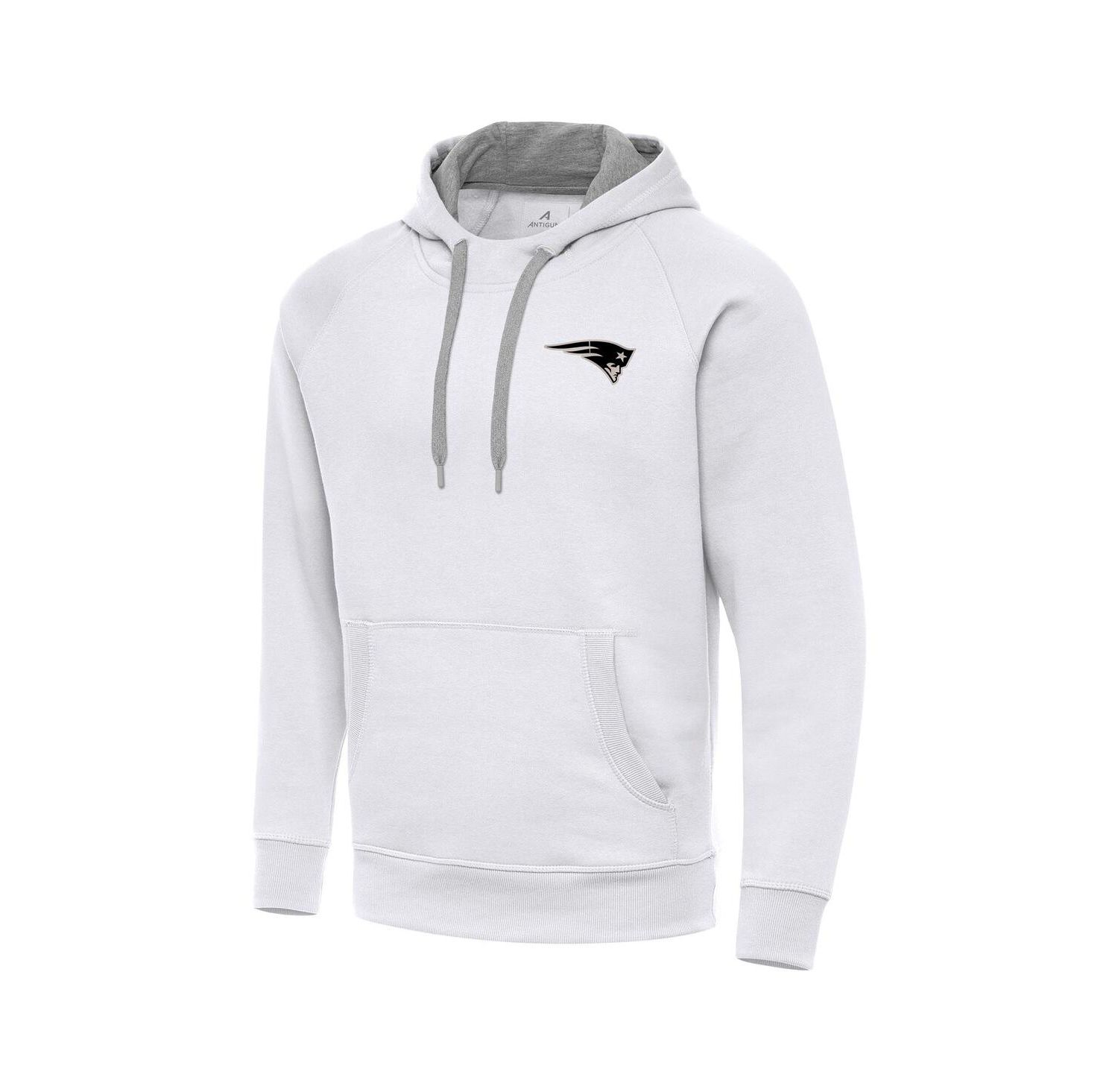Men's White New England Patriots Brushed Carbon Victory Pullover Hoodie