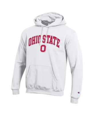 Men's&nbsp;White Ohio State Buckeyes Arched Logo Fleece Pullover Hoodie