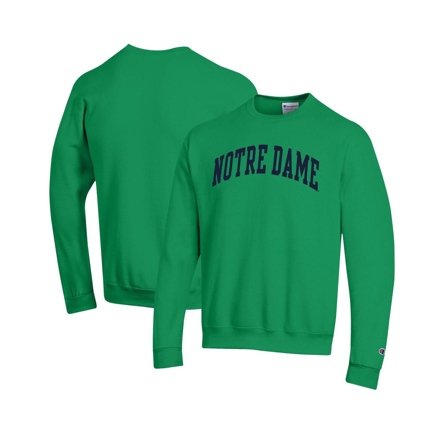 Men's Green Notre Dame Fighting Irish Basic Arch Fleece Pullover Sweatshirt
