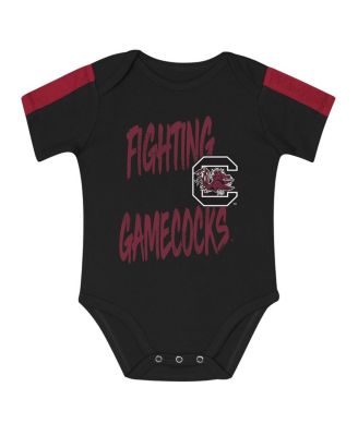 Baby Boys and Girls 3-Piece Garnet/Black South Carolina Gamecocks Double Down Bodysuit and Pants Set
