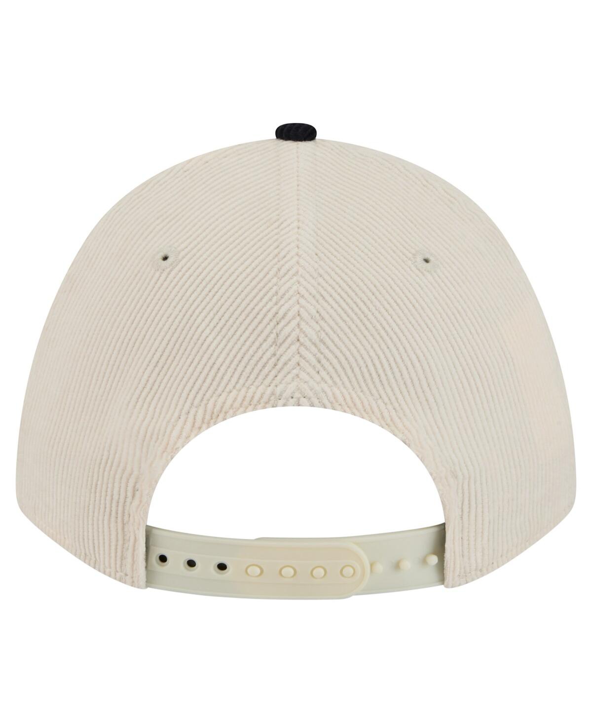 New Era Men's Cream/navy Detroit Tigers Sided Corduroy 9forty A-frame Adjustable Hat In Neutral