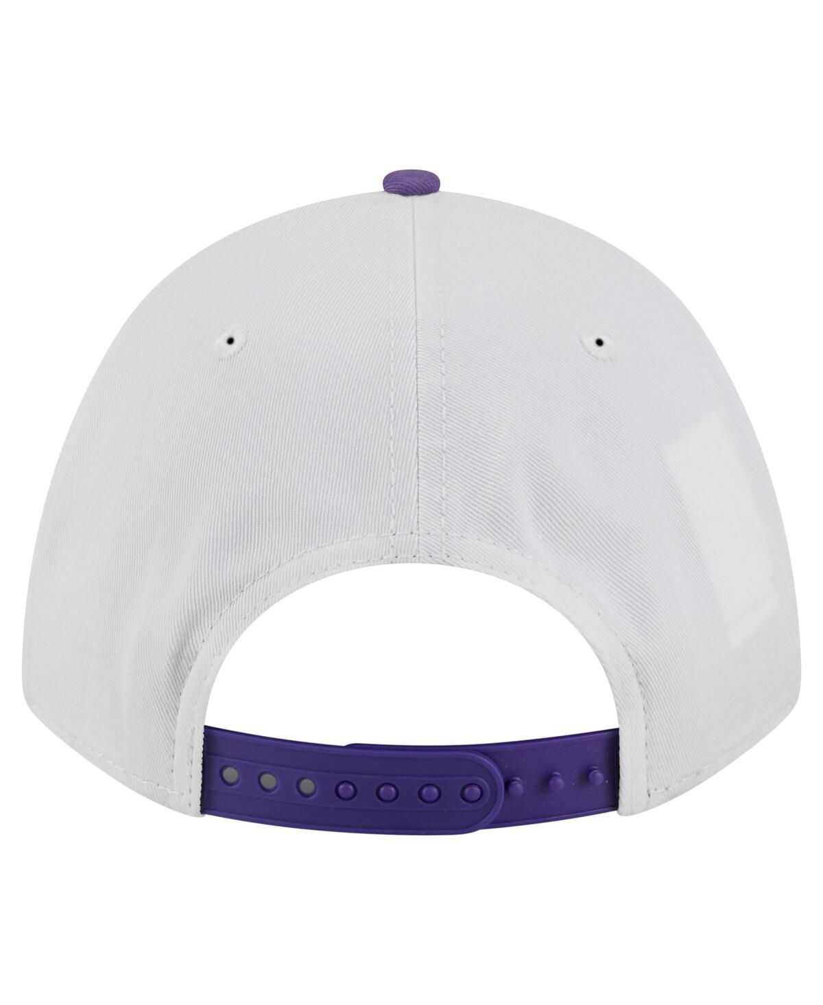 New Era Men's White/purple Ecu Pirates Arch Two-tone Rope 9forty A-frame M-crown Adjustable Hat In White