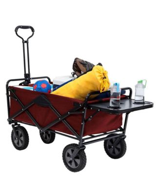 Folding Collapsible Outdoor Utility Garden Wagon with Table
